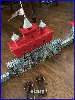 Marx Knight and Viking Play set 70+ Knights Metal Castle Boxed Extras 1965 EX