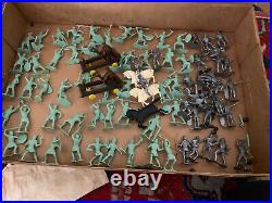 Marx Knight and Viking Play set 70+ Knights Metal Castle Boxed Extras 1965 EX