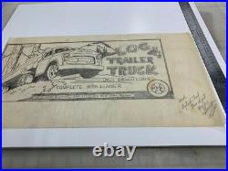Marx LOG TRAILOR TRUCK Rare Box Art Work from 1957 ONE OF A KIND