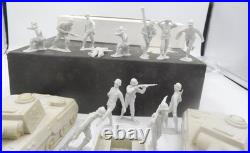 Marx Light Gray German Tanks(2), Truck, Motorcycle with Sidecar, & 15 Germans