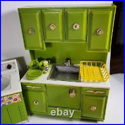Marx Little Hostess Avocado Green Kitchen Sink Stove Refrigerator Washer Lot