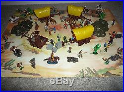 Marx Miniature Covered Wagon Attack Playset
