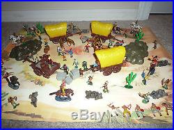 Marx Miniature Covered Wagon Attack Playset