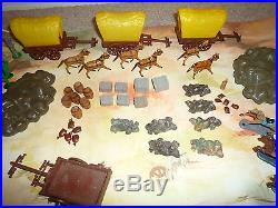 Marx Miniature Covered Wagon Attack Playset