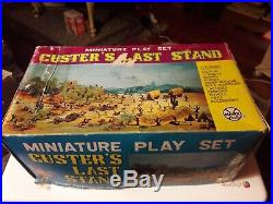 Marx Miniature Custer's Last Stand playset 1960s plastic in box painted rare