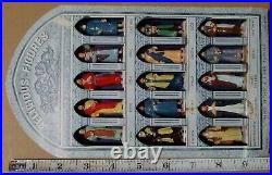 Marx Miniature Jesus Figure + 14 Apostles In Display Frame