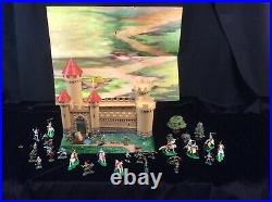 Marx Miniature Knights & Castle with play mat Louis Marx & Company