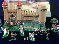 Marx Miniature Knights & Castle with play mat Louis Marx & Company