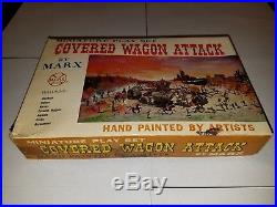 Marx Miniature Playset Covered Wagon Attack EXTREMELY RARE MINT war soldiers toy