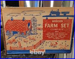 Marx Modern Farm Set Series 1000 Playset Tractor Animals People #3941 INCOMPLETE