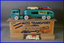 Marx Motor City Auto Transport in box with Truck, Corvette Car in Box