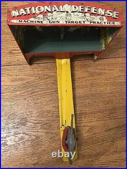 Marx National Defense Machine Gun Target Practice Tin Litho WWII Shooting Toy