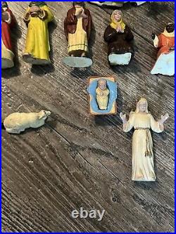 Marx Nativity Set Music Box Light Hand Painted Figures Incomplete Ultra Rare 50s