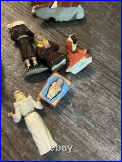 Marx Nativity Set Music Box Light Hand Painted Figures Incomplete Ultra Rare 50s