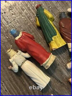 Marx Nativity Set Music Box Light Hand Painted Figures Incomplete Ultra Rare 50s