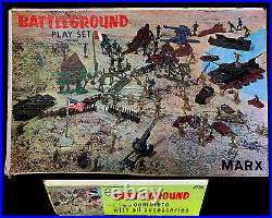 Marx ORIGINAL Battleground Playset 4756 w RARE Firing Cannon 1960s-70s ex in box