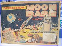 Marx Operation Moon Base Playset Original Box & Bags Complete