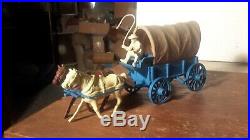 Marx Original 1959 BLUE WAGON withWhip Driver Wagon Train Gunsmoke Ringo Western
