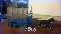 Marx Original 1959 BLUE Wagon, Ringo, Wagon Train withdark Gray Top Playset