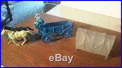 Marx Original 1959 BLUE Wagon, Ringo, Wagon Train withdark Gray Top Playset