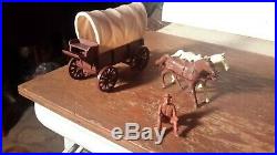 Marx Original BROWN WAGON withConestoga top FORT APACHE CUSTER Western PLAYSET