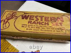Marx Original Box Western Cowboy Toy Set Vintage 1950's