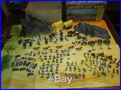 Marx PLAY SET MINI Custer's Last Stand 1960'S Indian Cavalry, BOX, 96 FIGURES +