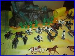 Marx PLAY SET MINI Custer's Last Stand 1960'S Indian Cavalry, BOX, 96 FIGURES +