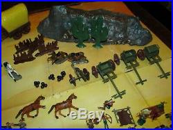 Marx PLAY SET MINI Custer's Last Stand 1960'S Indian Cavalry, BOX, 96 FIGURES +