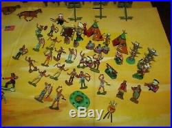 Marx PLAY SET MINI Custer's Last Stand 1960'S Indian Cavalry, BOX, 96 FIGURES +