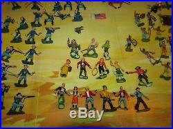 Marx PLAY SET MINI Custer's Last Stand 1960'S Indian Cavalry, BOX, 96 FIGURES +