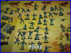 Marx PLAY SET MINI Custer's Last Stand 1960'S Indian Cavalry, BOX, 96 FIGURES +