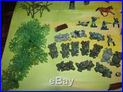 Marx PLAY SET MINI Custer's Last Stand 1960'S Indian Cavalry, BOX, 96 FIGURES +