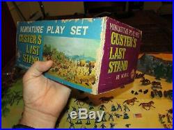 Marx PLAY SET MINI Custer's Last Stand 1960'S Indian Cavalry, BOX, 96 FIGURES +