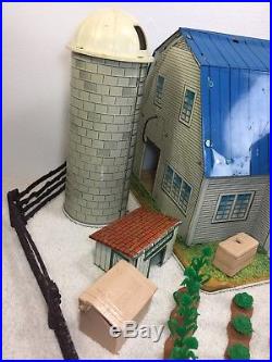 Marx Pedigree Dairy Farm Lot withSilo Blue Roof Happi Time Chicken Shed Fence Crop
