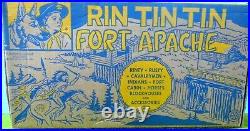 Marx Playset 60mm Rin tin tin Fort Apache boxed#3627 24figs/81 pcs 1956 usedoop