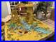 Marx Prehistoric Mountain Play Set Mat / 18 Cavemen / 27 Dinosaurs & 4 trees