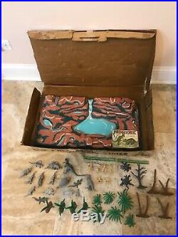 Marx Prehistoric Times Play Set Dinosaurs Series 1000 No 3390 With Box Used 1957