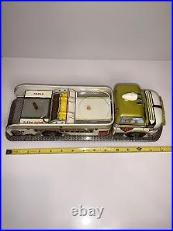 Marx Rare White Vintage 50s Tin Litho Emergency Fire Engine Ladder Truck NICE