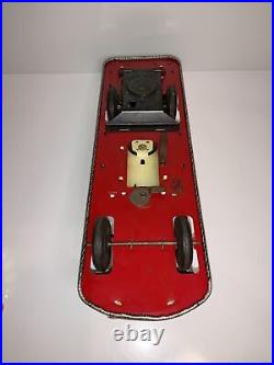 Marx Rare White Vintage 50s Tin Litho Emergency Fire Engine Ladder Truck NICE