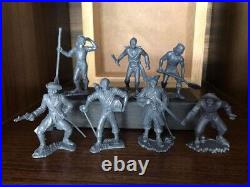 Marx Recast 60mm Pirates Play Set, 16 Figures- Grey Plastic