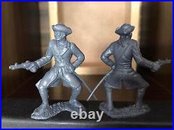 Marx Recast 60mm Pirates Play Set, 16 Figures- Grey Plastic