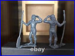 Marx Recast 60mm Pirates Play Set, 16 Figures- Grey Plastic