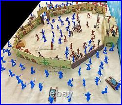 Marx Recast Alamo Playset 54mm Plastic Toy Soldiers with Marx litho Alamo fort