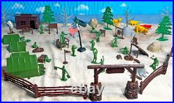 Marx Recast Boy's Camp Playset 54mm Plastic Soldiers elements made in 1996