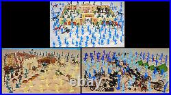 Marx Recast Grand Alamo Playset 54mm Plastic Soldiers w Marx litho Alamo fort