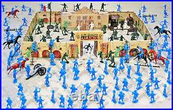 Marx Recast Grand Alamo Playset 54mm Plastic Soldiers w Marx litho Alamo fort