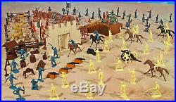 Marx Recast Grand Alamo Playset 54mm Plastic Soldiers w Marx litho Alamo fort