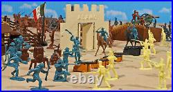 Marx Recast Grand Alamo Playset 54mm Plastic Soldiers w Marx litho Alamo fort