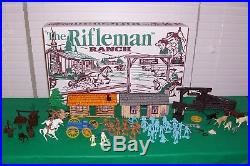 Marx Rifleman Ranch Playset with Tin Buildings Series 1000 Box No. 3997-98